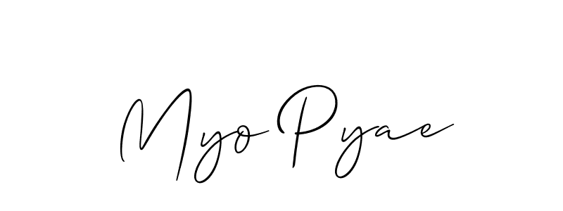 Myo Pyae stylish signature style. Best Handwritten Sign (Allison_Script) for my name. Handwritten Signature Collection Ideas for my name Myo Pyae. Myo Pyae signature style 2 images and pictures png