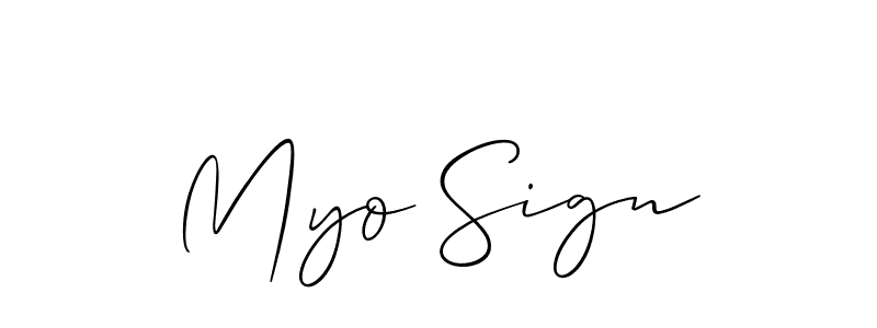 How to make Myo Sign name signature. Use Allison_Script style for creating short signs online. This is the latest handwritten sign. Myo Sign signature style 2 images and pictures png