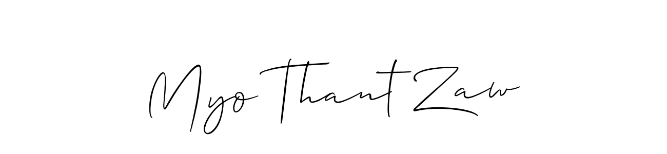 Design your own signature with our free online signature maker. With this signature software, you can create a handwritten (Allison_Script) signature for name Myo Thant Zaw. Myo Thant Zaw signature style 2 images and pictures png