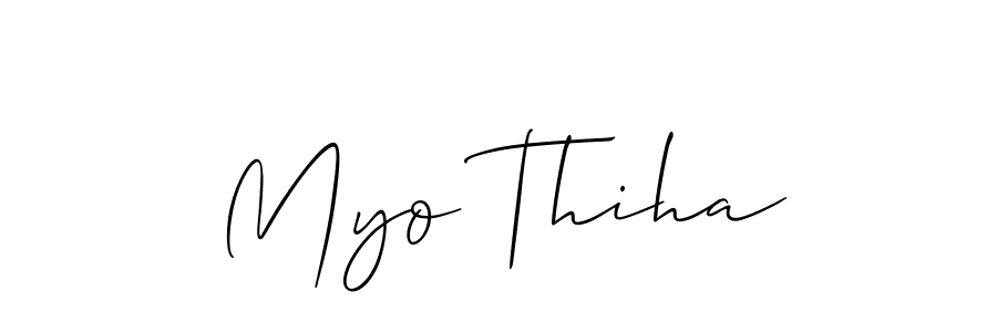 How to make Myo Thiha name signature. Use Allison_Script style for creating short signs online. This is the latest handwritten sign. Myo Thiha signature style 2 images and pictures png