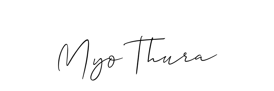 Create a beautiful signature design for name Myo Thura. With this signature (Allison_Script) fonts, you can make a handwritten signature for free. Myo Thura signature style 2 images and pictures png