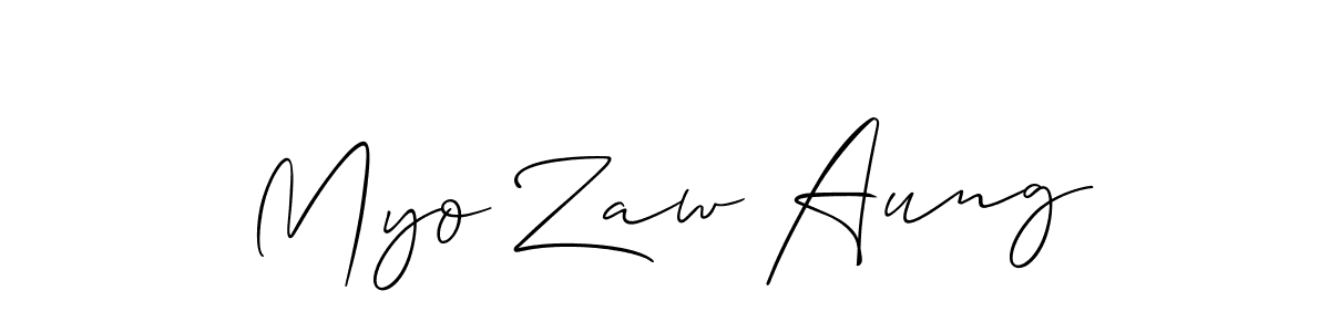 Myo Zaw Aung stylish signature style. Best Handwritten Sign (Allison_Script) for my name. Handwritten Signature Collection Ideas for my name Myo Zaw Aung. Myo Zaw Aung signature style 2 images and pictures png