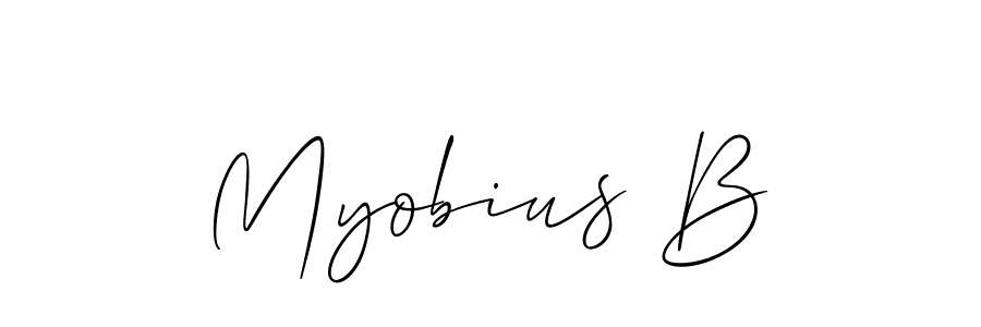 Use a signature maker to create a handwritten signature online. With this signature software, you can design (Allison_Script) your own signature for name Myobius B. Myobius B signature style 2 images and pictures png