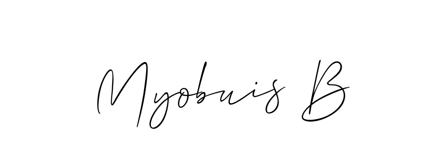 Check out images of Autograph of Myobuis B name. Actor Myobuis B Signature Style. Allison_Script is a professional sign style online. Myobuis B signature style 2 images and pictures png