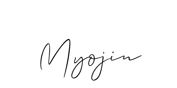 Design your own signature with our free online signature maker. With this signature software, you can create a handwritten (Allison_Script) signature for name Myojin. Myojin signature style 2 images and pictures png