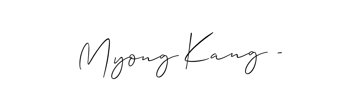 The best way (Allison_Script) to make a short signature is to pick only two or three words in your name. The name Myong Kang - include a total of six letters. For converting this name. Myong Kang - signature style 2 images and pictures png