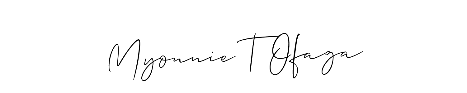 How to make Myonnie T Ofaga name signature. Use Allison_Script style for creating short signs online. This is the latest handwritten sign. Myonnie T Ofaga signature style 2 images and pictures png