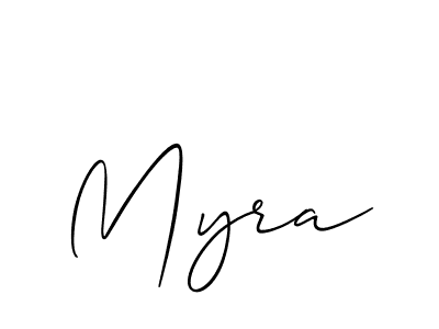 Myra stylish signature style. Best Handwritten Sign (Allison_Script) for my name. Handwritten Signature Collection Ideas for my name Myra. Myra signature style 2 images and pictures png