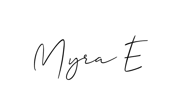 Myra E stylish signature style. Best Handwritten Sign (Allison_Script) for my name. Handwritten Signature Collection Ideas for my name Myra E. Myra E signature style 2 images and pictures png