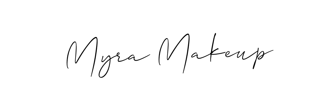 How to make Myra Makeup signature? Allison_Script is a professional autograph style. Create handwritten signature for Myra Makeup name. Myra Makeup signature style 2 images and pictures png