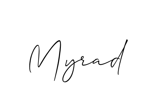 Design your own signature with our free online signature maker. With this signature software, you can create a handwritten (Allison_Script) signature for name Myrad. Myrad signature style 2 images and pictures png