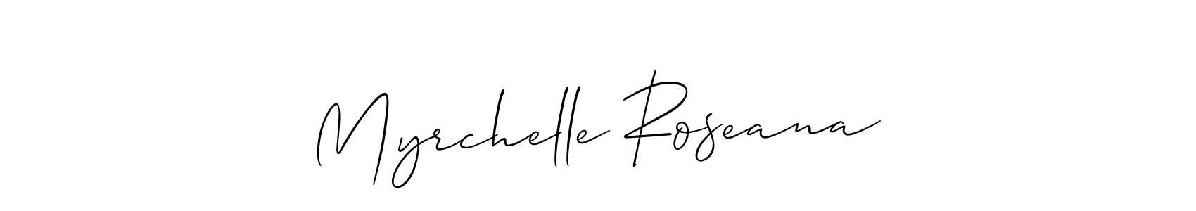 Similarly Allison_Script is the best handwritten signature design. Signature creator online .You can use it as an online autograph creator for name Myrchelle Roseana. Myrchelle Roseana signature style 2 images and pictures png