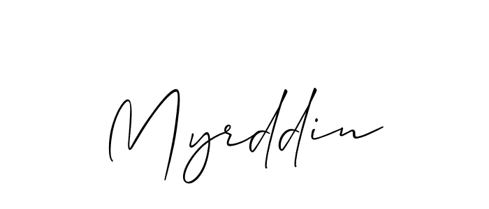 Allison_Script is a professional signature style that is perfect for those who want to add a touch of class to their signature. It is also a great choice for those who want to make their signature more unique. Get Myrddin name to fancy signature for free. Myrddin signature style 2 images and pictures png