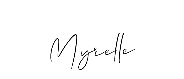 The best way (Allison_Script) to make a short signature is to pick only two or three words in your name. The name Myrelle include a total of six letters. For converting this name. Myrelle signature style 2 images and pictures png