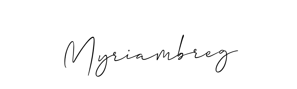 Use a signature maker to create a handwritten signature online. With this signature software, you can design (Allison_Script) your own signature for name Myriambreg. Myriambreg signature style 2 images and pictures png