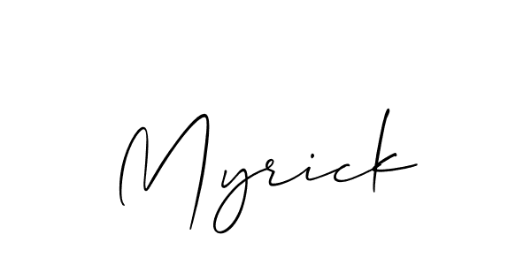 Design your own signature with our free online signature maker. With this signature software, you can create a handwritten (Allison_Script) signature for name Myrick. Myrick signature style 2 images and pictures png