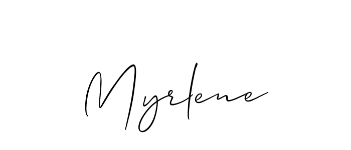 How to make Myrlene name signature. Use Allison_Script style for creating short signs online. This is the latest handwritten sign. Myrlene signature style 2 images and pictures png