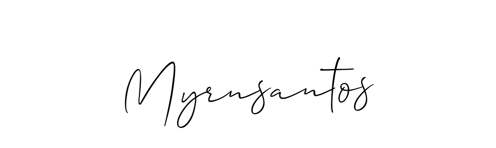 The best way (Allison_Script) to make a short signature is to pick only two or three words in your name. The name Myrnsantos include a total of six letters. For converting this name. Myrnsantos signature style 2 images and pictures png