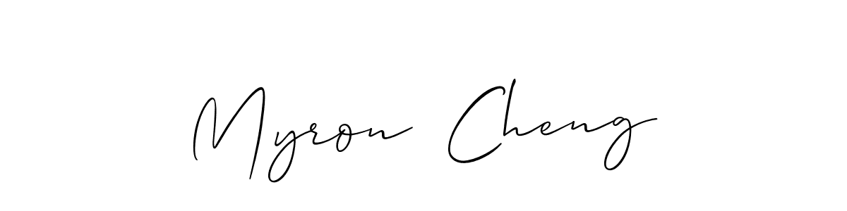 Similarly Allison_Script is the best handwritten signature design. Signature creator online .You can use it as an online autograph creator for name Myron  Cheng. Myron  Cheng signature style 2 images and pictures png