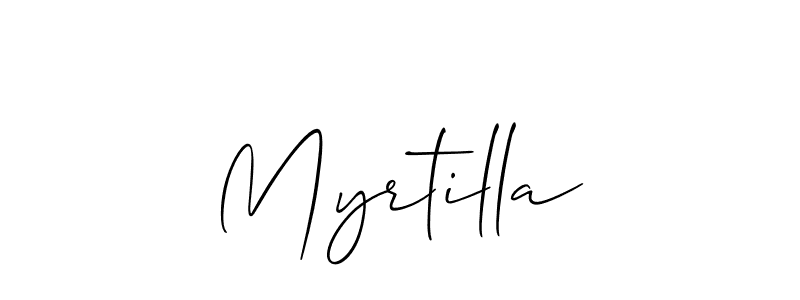 Make a beautiful signature design for name Myrtilla. With this signature (Allison_Script) style, you can create a handwritten signature for free. Myrtilla signature style 2 images and pictures png