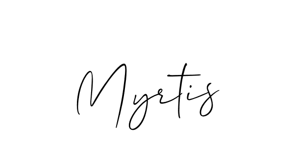 Design your own signature with our free online signature maker. With this signature software, you can create a handwritten (Allison_Script) signature for name Myrtis. Myrtis signature style 2 images and pictures png