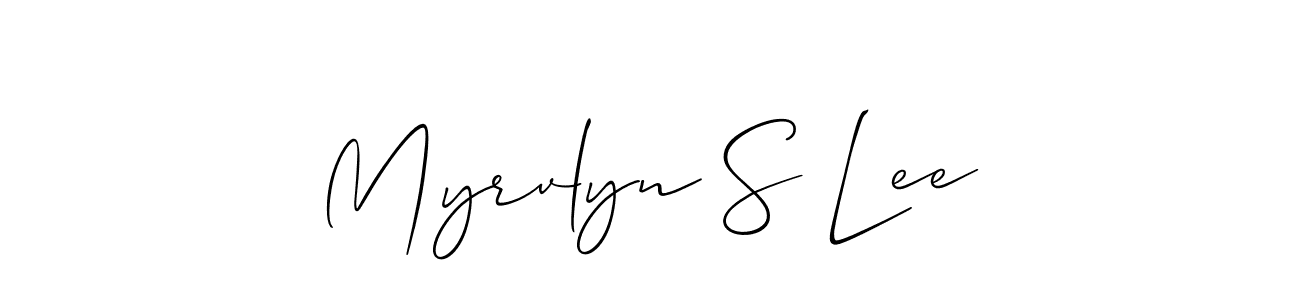 Allison_Script is a professional signature style that is perfect for those who want to add a touch of class to their signature. It is also a great choice for those who want to make their signature more unique. Get Myrvlyn S Lee name to fancy signature for free. Myrvlyn S Lee signature style 2 images and pictures png