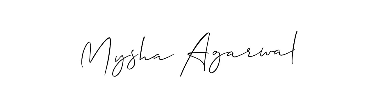 Allison_Script is a professional signature style that is perfect for those who want to add a touch of class to their signature. It is also a great choice for those who want to make their signature more unique. Get Mysha Agarwal name to fancy signature for free. Mysha Agarwal signature style 2 images and pictures png