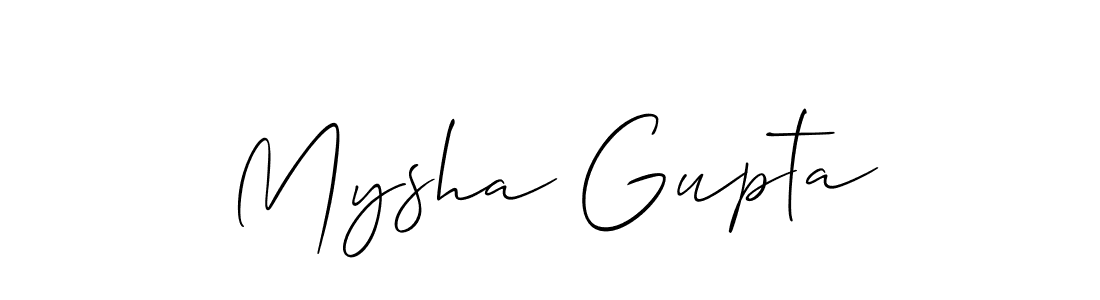 The best way (Allison_Script) to make a short signature is to pick only two or three words in your name. The name Mysha Gupta include a total of six letters. For converting this name. Mysha Gupta signature style 2 images and pictures png
