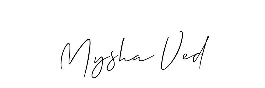 This is the best signature style for the Mysha Ved name. Also you like these signature font (Allison_Script). Mix name signature. Mysha Ved signature style 2 images and pictures png