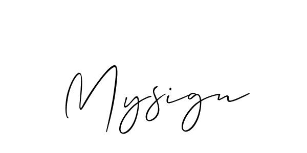 Make a beautiful signature design for name Mysign. With this signature (Allison_Script) style, you can create a handwritten signature for free. Mysign signature style 2 images and pictures png