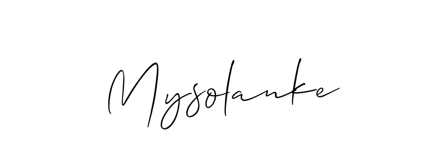 How to make Mysolanke signature? Allison_Script is a professional autograph style. Create handwritten signature for Mysolanke name. Mysolanke signature style 2 images and pictures png