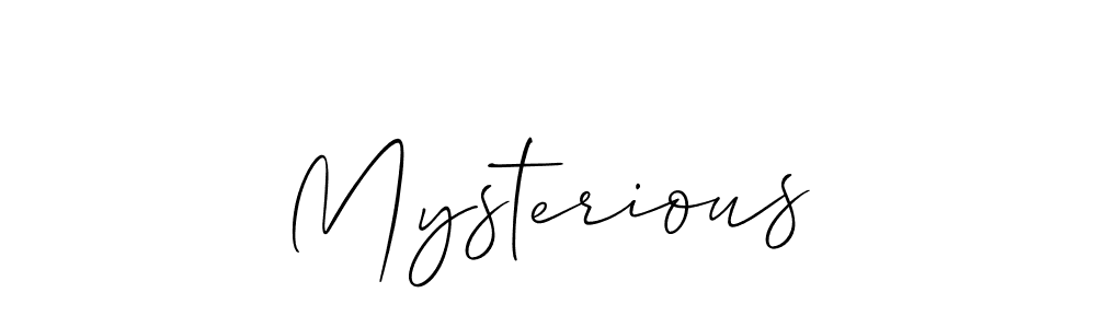 if you are searching for the best signature style for your name Mysterious. so please give up your signature search. here we have designed multiple signature styles  using Allison_Script. Mysterious signature style 2 images and pictures png