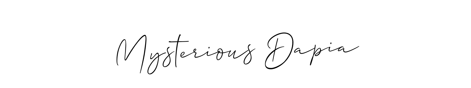 How to make Mysterious Dapia name signature. Use Allison_Script style for creating short signs online. This is the latest handwritten sign. Mysterious Dapia signature style 2 images and pictures png