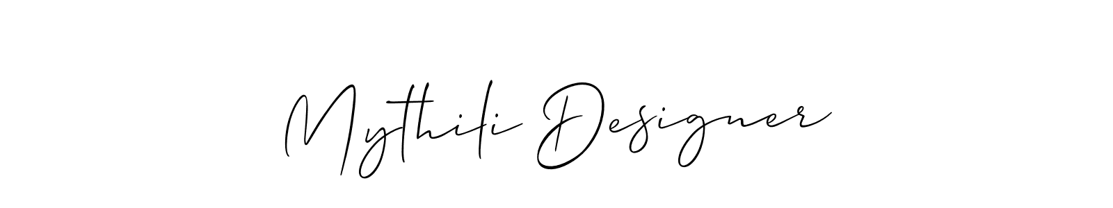 Similarly Allison_Script is the best handwritten signature design. Signature creator online .You can use it as an online autograph creator for name Mythili Designer. Mythili Designer signature style 2 images and pictures png