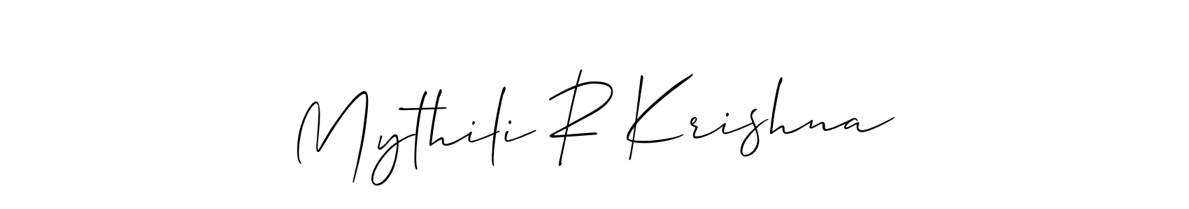 How to make Mythili R Krishna signature? Allison_Script is a professional autograph style. Create handwritten signature for Mythili R Krishna name. Mythili R Krishna signature style 2 images and pictures png