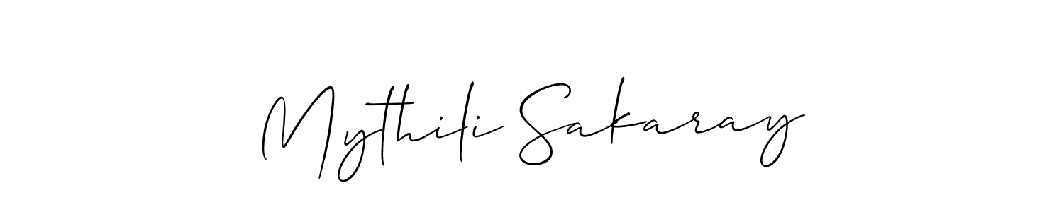Allison_Script is a professional signature style that is perfect for those who want to add a touch of class to their signature. It is also a great choice for those who want to make their signature more unique. Get Mythili Sakaray name to fancy signature for free. Mythili Sakaray signature style 2 images and pictures png