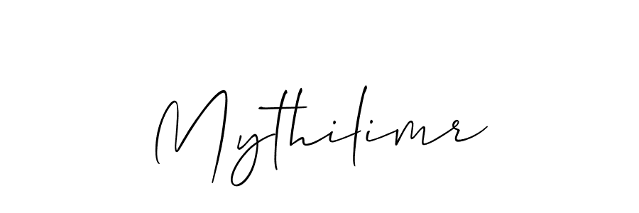 Use a signature maker to create a handwritten signature online. With this signature software, you can design (Allison_Script) your own signature for name Mythilimr. Mythilimr signature style 2 images and pictures png