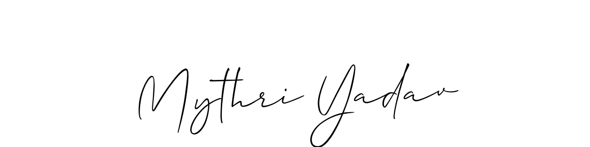 Also we have Mythri Yadav name is the best signature style. Create professional handwritten signature collection using Allison_Script autograph style. Mythri Yadav signature style 2 images and pictures png