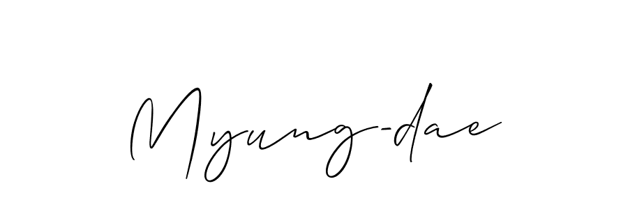 How to make Myung-dae signature? Allison_Script is a professional autograph style. Create handwritten signature for Myung-dae name. Myung-dae signature style 2 images and pictures png