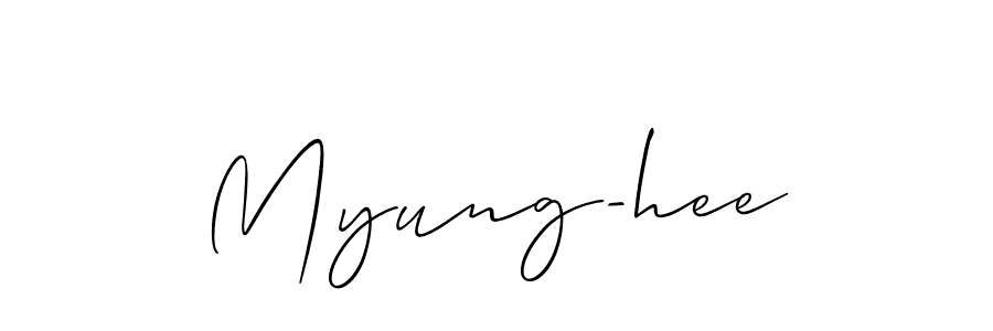 Also You can easily find your signature by using the search form. We will create Myung-hee name handwritten signature images for you free of cost using Allison_Script sign style. Myung-hee signature style 2 images and pictures png