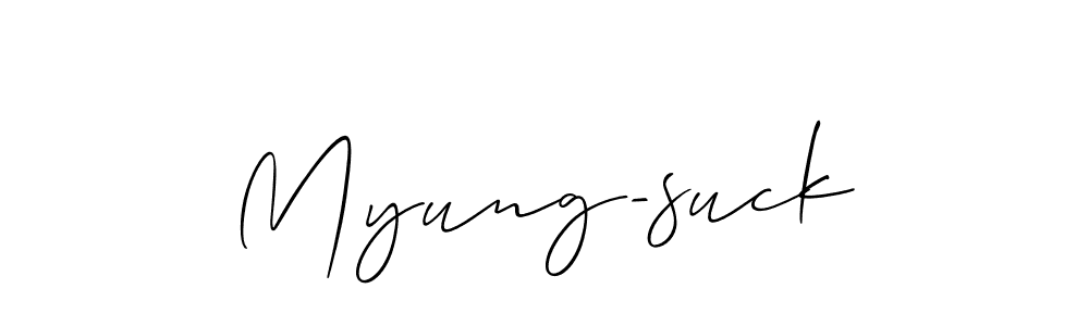 Make a beautiful signature design for name Myung-suck. With this signature (Allison_Script) style, you can create a handwritten signature for free. Myung-suck signature style 2 images and pictures png