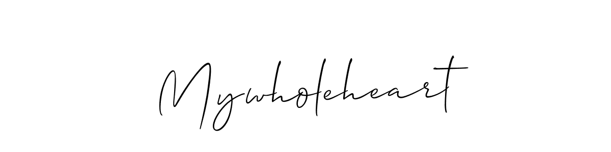 Allison_Script is a professional signature style that is perfect for those who want to add a touch of class to their signature. It is also a great choice for those who want to make their signature more unique. Get Mywholeheart name to fancy signature for free. Mywholeheart signature style 2 images and pictures png