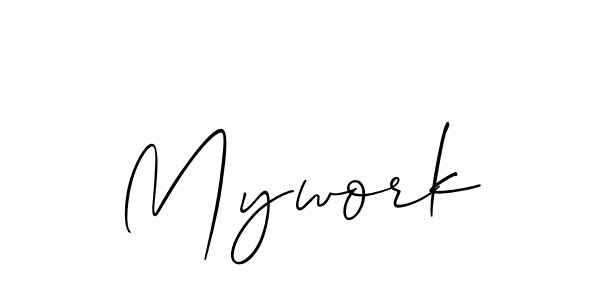 The best way (Allison_Script) to make a short signature is to pick only two or three words in your name. The name Mywork include a total of six letters. For converting this name. Mywork signature style 2 images and pictures png