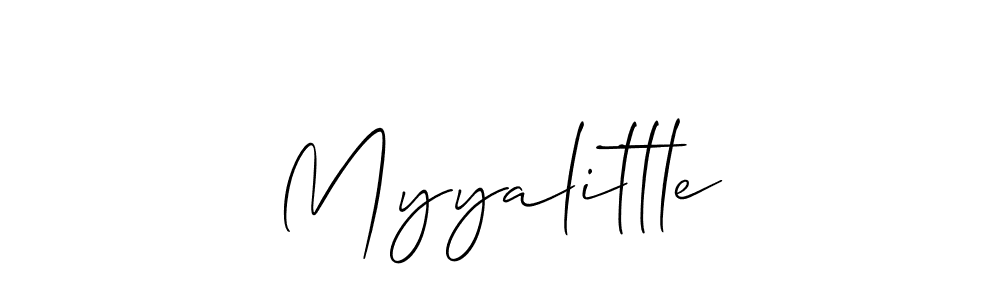 Use a signature maker to create a handwritten signature online. With this signature software, you can design (Allison_Script) your own signature for name Myyalittle. Myyalittle signature style 2 images and pictures png
