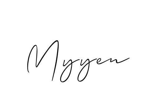You should practise on your own different ways (Allison_Script) to write your name (Myyen) in signature. don't let someone else do it for you. Myyen signature style 2 images and pictures png