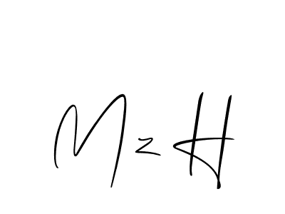 Mz H stylish signature style. Best Handwritten Sign (Allison_Script) for my name. Handwritten Signature Collection Ideas for my name Mz H. Mz H signature style 2 images and pictures png