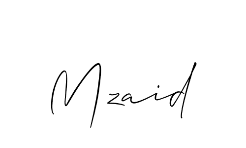Make a beautiful signature design for name Mzaid. With this signature (Allison_Script) style, you can create a handwritten signature for free. Mzaid signature style 2 images and pictures png