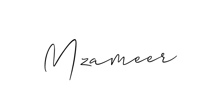 Design your own signature with our free online signature maker. With this signature software, you can create a handwritten (Allison_Script) signature for name Mzameer. Mzameer signature style 2 images and pictures png