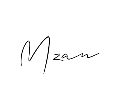 How to make Mzan signature? Allison_Script is a professional autograph style. Create handwritten signature for Mzan name. Mzan signature style 2 images and pictures png