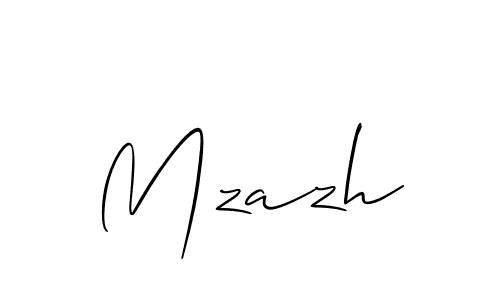 How to make Mzazh signature? Allison_Script is a professional autograph style. Create handwritten signature for Mzazh name. Mzazh signature style 2 images and pictures png